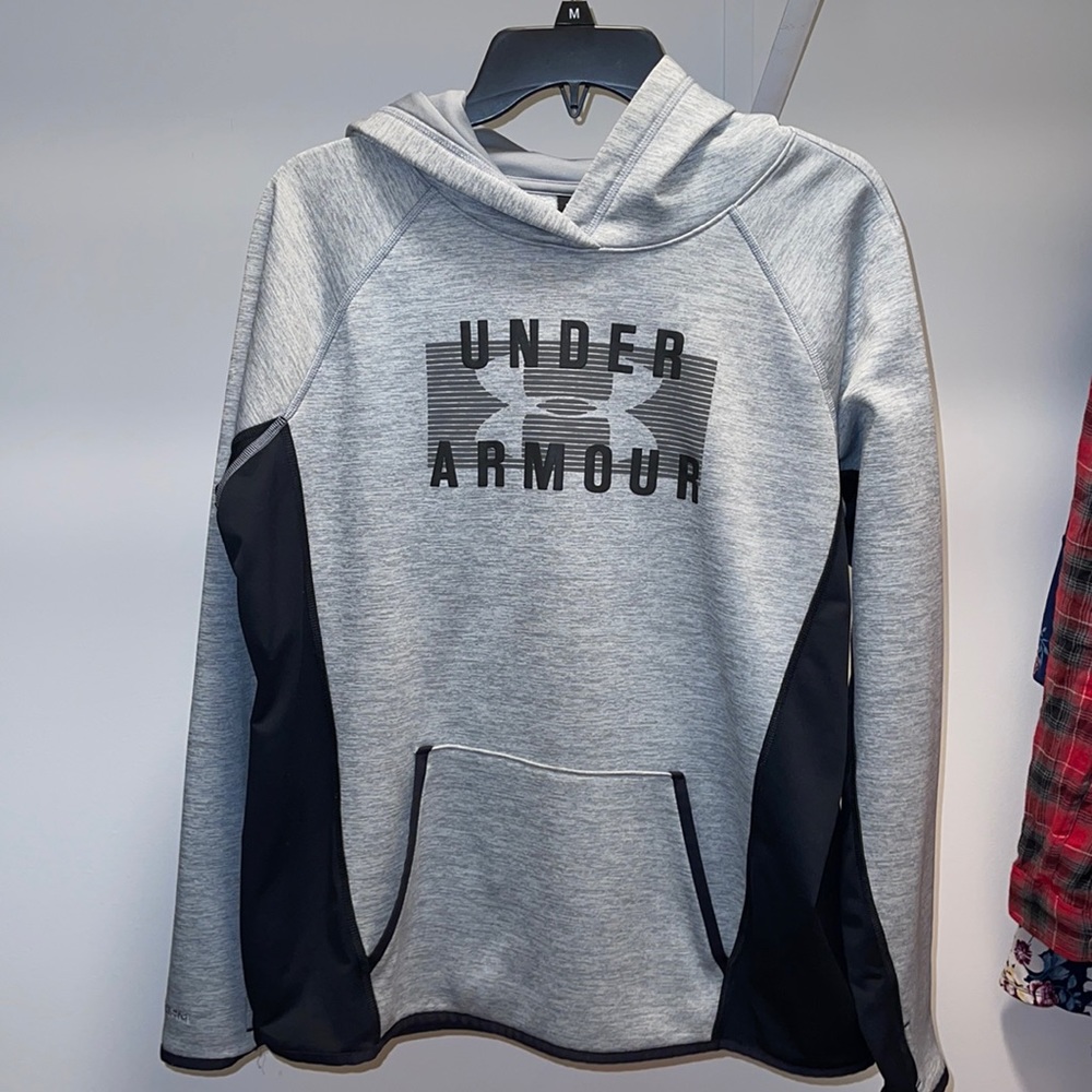 grey under armor hoodie